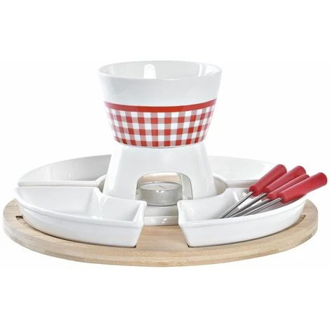 Fonduta DKD Home Decor Rosso 26,5 X 26,5 X 1,5 Cm (10 Pcs) 1 Fonduta DKD Home Decor Rosso 26,5 X 26,5 X 1,5 Cm (10 Pcs)