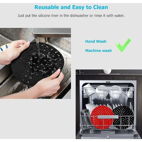 Fodere Per Friggitrice Ad Aria Antiaderenti, Tappetini Per Friggitrice Ad Aria In Silicone Riutilizzabili Rotondi Per Friggitrice Ad Aria, Cestello Per Cottura A Vapore 4 Fodere Per Friggitrice Ad Aria Antiaderenti, Tappetini Per Friggitrice Ad Aria In Silicone Riutilizzabili Rotondi Per Friggitrice Ad Aria, Cestello Per Cottura A Vapore - immagine 4