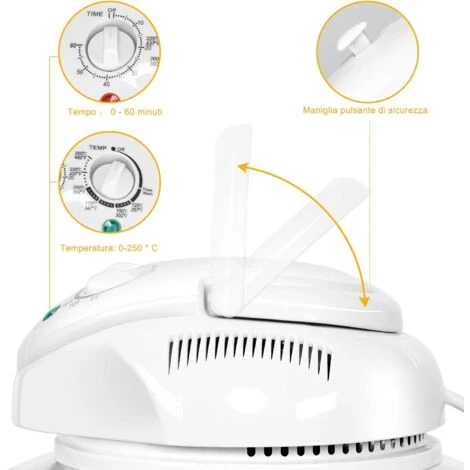 RELAX4LIFE Forno Ad Aria Ventilato Con Capacità 17 Litri, Forno Alogeno Per Cottura Senza Olio, Forno Multifunzione Con Temperatura Regolabile 65°C-250°C, Funzione Timer E Potenza 1200-1400W 3 RELAX4LIFE Forno Ad Aria Ventilato Con Capacità 17 Litri, Forno Alogeno Per Cottura Senza Olio, Forno Multifunzione Con Temperatura Regolabile 65°C-250°C, Funzione Timer E Potenza 1200-1400W - immagine 3