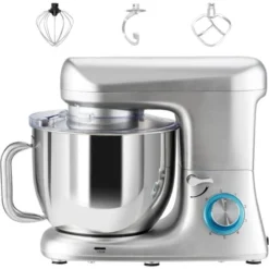 RELAX4LIFE Impastatrice Planetaria 1400W, Robot Da Cucina Professionale 4,5L Con 6 Velocità, Protezione Surriscaldamento, Mixer Elettrico Multifunzionale Con 3 Accessori (Argento) 7 RELAX4LIFE Impastatrice Planetaria 1400W, Robot Da Cucina Professionale 4,5L Con 6 Velocità, Protezione Surriscaldamento, Mixer Elettrico Multifunzionale Con 3 Accessori (Argento) -Moulinex Negozio 67415495 4