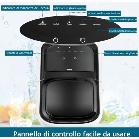 RELAX4LIFE Macchina Ghiaccio 15kg/24 Ore, 9 Cubetti Di Ghiaccio In 6 Minuti Cubetti, Macchina Del Ghiaccio Con Serbatoio D’Acqua 2 L, Cestello E Paletta Per Casa Ufficio Ristorante Bar 4 RELAX4LIFE Macchina Ghiaccio 15kg/24 Ore, 9 Cubetti Di Ghiaccio In 6 Minuti Cubetti, Macchina Del Ghiaccio Con Serbatoio D’Acqua 2 L, Cestello E Paletta Per Casa Ufficio Ristorante Bar - immagine 4