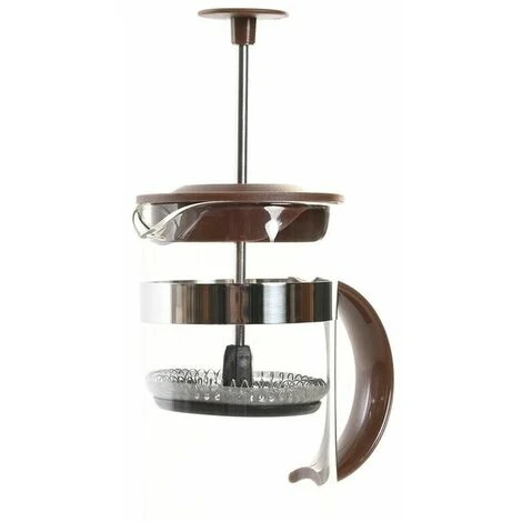 Caffettiera A Stantuffo DKD Home Decor 16 X 9 X 18,5 Cm Marrone Trasparente Acciaio Inossidabile 350 Ml Vetro Borosilicato 2 Caffettiera A Stantuffo DKD Home Decor 16 X 9 X 18,5 Cm Marrone Trasparente Acciaio Inossidabile 350 Ml Vetro Borosilicato - immagine 2