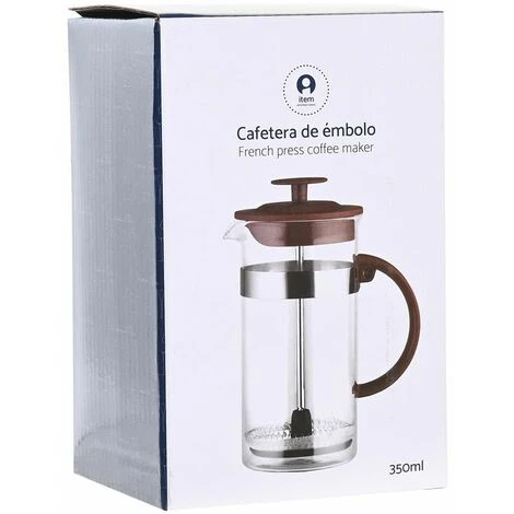 Caffettiera A Stantuffo DKD Home Decor 16 X 9 X 18,5 Cm Marrone Trasparente Acciaio Inossidabile 350 Ml Vetro Borosilicato 3 Caffettiera A Stantuffo DKD Home Decor 16 X 9 X 18,5 Cm Marrone Trasparente Acciaio Inossidabile 350 Ml Vetro Borosilicato - immagine 3