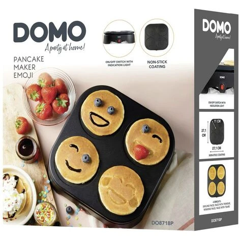 DOMO PANCAKE MAKER EMOJI Pancake-Maker Rivestimento Antiaderente Nero 5 DOMO PANCAKE MAKER EMOJI Pancake-Maker Rivestimento Antiaderente Nero - immagine 5