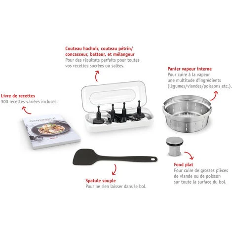 Robot Da Cucina Multifunzione 3l 1550w Bianco/grigio - Hf80cb10 - Moulinex 2 Robot Da Cucina Multifunzione 3l 1550w Bianco/grigio - Hf80cb10 - Moulinex - immagine 2