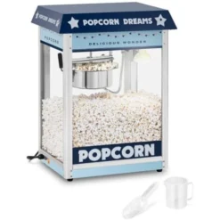 Macchina Per Pop Corn Professionale Retro Pop-Corn 1.600 W Da 5 A 6 Kg/h Blu