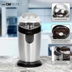 Clatronic KSW 3307, Macina Caffé, Lame In Acciaio Inox, 120 W -Moulinex Negozio 70664914 3