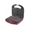 Beper BT.602H Piastra Per Waffle,780 Watt,Piastra Antiaderente,2 Spie Luminose,Avvolgicavo,piedini Antiscivolo ,Bianco E Rosso