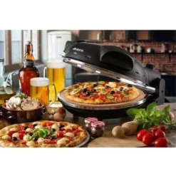Ariete 917 Pizza In 4' Minuti, Forno Pizza, 1200 W, Pietra Refrattaria Con Trattamento Antiaderente, Temperatura Max 400°C, 5 Livelli Di Cottura, Nero -Moulinex Negozio 70723056 3