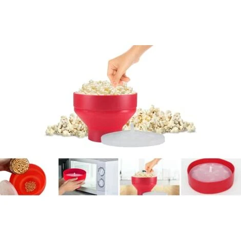 Beper C106CAS002 Cuoci Popcorn Microonde Con Ciotola Pieghevole E Coperchio Para Schizzi Per Pop-Corn Al Microonde Salutari E Gustosi 2 Beper C106CAS002 Cuoci Popcorn Microonde Con Ciotola Pieghevole E Coperchio Para Schizzi Per Pop-Corn Al Microonde Salutari E Gustosi - immagine 2