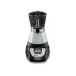 DeLonghi Alicia PLUS EMKP42.B Caffettiera Moka Elettrica 2-4 Tazze, Caffè Caldo Per 30 Minuti, Funzione ORZO, Spegnimento Automatico, Risparmio Energetico, Facile Da Usare E Da Pulire, Nero/Argento