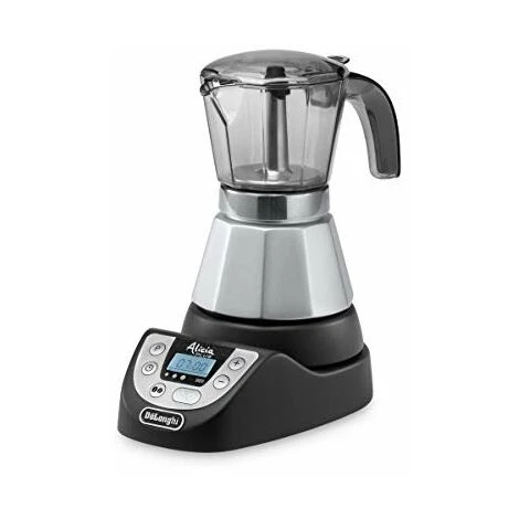 DeLonghi Alicia PLUS EMKP42.B Caffettiera Moka Elettrica 2-4 Tazze, Caffè Caldo Per 30 Minuti, Funzione ORZO, Spegnimento Automatico, Risparmio Energetico, Facile Da Usare E Da Pulire, Nero/Argento 2 DeLonghi Alicia PLUS EMKP42.B Caffettiera Moka Elettrica 2-4 Tazze, Caffè Caldo Per 30 Minuti, Funzione ORZO, Spegnimento Automatico, Risparmio Energetico, Facile Da Usare E Da Pulire, Nero/Argento - immagine 2