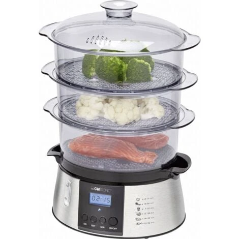 Clatronic DG3547 Vaporiera Con Display , Funzione Timer Acciaio Inox, Nero 1 Clatronic DG3547 Vaporiera Con Display , Funzione Timer Acciaio Inox, Nero