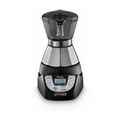 DeLonghi Alicia PLUS EMKP 21.B Caffettiera Moka Elettrica 1-2 Tazze, Caffè Caldo Per 30 Minuti, Funzione Orzo, Spegnimento Automatico, Risparmio Energetico, Facile Da Usare E Da Pulire, 450 W,Argento