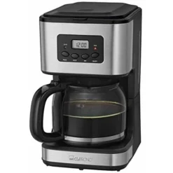 Clatronic KA 3642 Macchina Per Caffè Con Filtro Per 12 14 Tazze, 1,5 L, Acciaio Inossidabile, Timer, Inox Nero