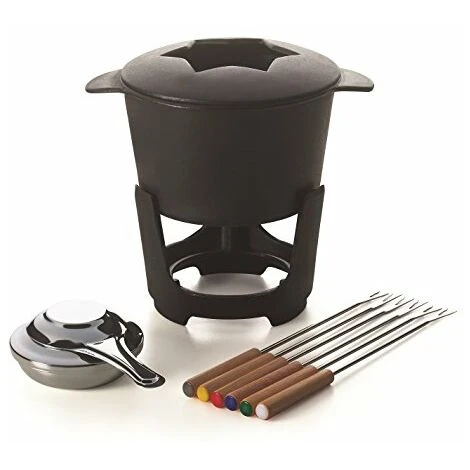 Excelsa La Thuile Servizio Fonduta 10 Pezzi, Ceramica, Nero 1 Excelsa La Thuile Servizio Fonduta 10 Pezzi, Ceramica, Nero