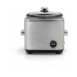 CuisinArt CRC800E Cuociriso Multifunzone. Fino A 800g Di Riso, 12 Porzioni, Funzione Di Mantenimento Calore, Recipiente Antiaderente E Cestino In Acciaio Inox Per Cottura A Vapore Inclusi