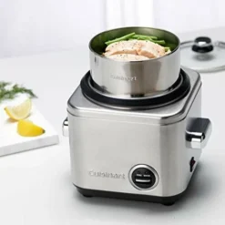 CuisinArt CRC800E Cuociriso Multifunzone. Fino A 800g Di Riso, 12 Porzioni, Funzione Di Mantenimento Calore, Recipiente Antiaderente E Cestino In Acciaio Inox Per Cottura A Vapore Inclusi -Moulinex Negozio 70788655 4