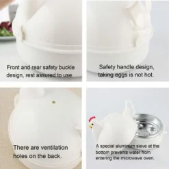 Bollitore Per Uova, Bollitore Per Uova Big Boiley 13,3 15,7 15,7 Cm, Bollitore Per Microonde Apparecchi Per La Cottura Rapida Delle Uova, 4 Uova -Moulinex Negozio 70836267 5