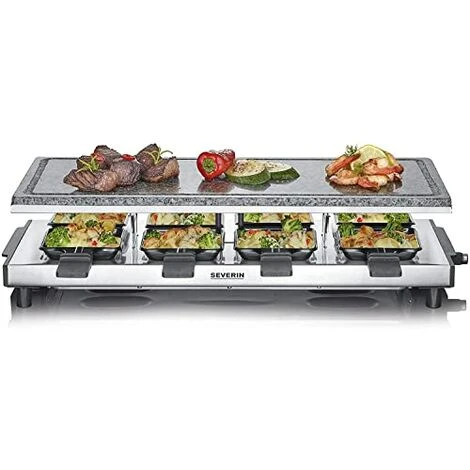 Severin RG 2374, Grill Raclette XXL Con Pietra Naturale, Raclette 8 Persone Con Padelline Antiaderenti, Area Di Cottura 48.5 X 24 Cm, Controllo Della Temperatura, 1700 Watt 2 Severin RG 2374, Grill Raclette XXL Con Pietra Naturale, Raclette 8 Persone Con Padelline Antiaderenti, Area Di Cottura 48.5 X 24 Cm, Controllo Della Temperatura, 1700 Watt - immagine 2