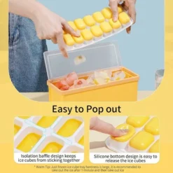 Vassoio Per Cubetti Di Ghiaccio In Silicone Con Contenitore, Vaschette Per Cubetti Di Ghiaccio Per Congelatore Con Coperchio, Paletta Per Ghiaccio. Mini Macchina Per Il Ghiaccio 9 Vassoio Per Cubetti Di Ghiaccio In Silicone Con Contenitore, Vaschette Per Cubetti Di Ghiaccio Per Congelatore Con Coperchio, Paletta Per Ghiaccio. Mini Macchina Per Il Ghiaccio -Moulinex Negozio 71884530 5