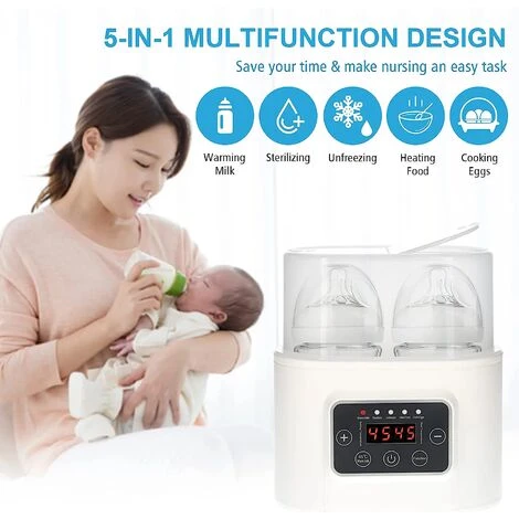 Scaldabiberon 5 In 1 Scaldabiberon Digitale Con Timer Sterilizzatore A Vapore Con Display Digitale Per Scongelamento Biberon 2 Scaldabiberon 5 In 1 Scaldabiberon Digitale Con Timer Sterilizzatore A Vapore Con Display Digitale Per Scongelamento Biberon - immagine 2