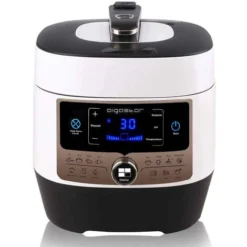 Aigostar Panda 30 Hgz – Pentola A Pressione Multifunzione E Cottura Lenta, 14 Funzioni Programmabili Con Pannello LED, Contenitore In Acciaio Inox Da 6 Litri, 1000 W. Ricettario In PDF