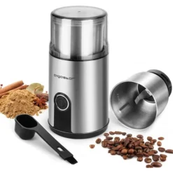 Aigostar Otto - Macina Caffè Elettrica, 200W , Con 1 Contenitori Rimovibili In Acciaio Inossidabile , 75g Coffee Macina Grinder Per Semi Di Pepe E Spezie