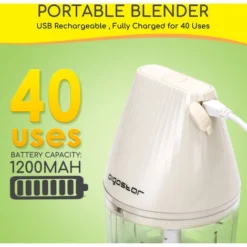 Aigostar Aimee - Tritatutto Da Cucina Elettrico, Mini Tritatutto Ricaricabile USB Con 3 Lame Acciaio Inossidabile, 250ML Robot Da Cucina Da. Avvio A Un Pulsante Con Blocco Per Sicurezza Per Bambini. -Moulinex Negozio 72603452 3