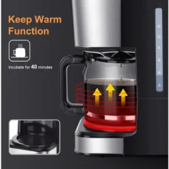 Taylor Swoden Darcy - Macchina Da Caffè 950W Con Filtro Riutilizzabile E Piatto Base Caldo, Capacità 1,5 Litri, Sistema Antigoccia, Timer, Senza BPA, Nero -Moulinex Negozio 72603453 4