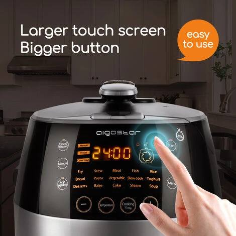 Aigostar Pentola A Pressione Programmabile E Multifunzionale, 7 In 1, Ricetta PDF Online. 5 Litri Con Pentola Interna Antianderente, 900W 5 Aigostar Pentola A Pressione Programmabile E Multifunzionale, 7 In 1, Ricetta PDF Online. 5 Litri Con Pentola Interna Antianderente, 900W - immagine 5
