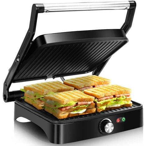 Aigostar Calore - Panini Maker/Griglia Elettrica 3 In 1, Piastra Antiaderente, 1800 W, Bistecchiera Elettrica Con Regolatore Di Temperatura, Apertura 180°, Distribuzione Uniforme Del Calore 1 Aigostar Calore - Panini Maker/Griglia Elettrica 3 In 1, Piastra Antiaderente, 1800 W, Bistecchiera Elettrica Con Regolatore Di Temperatura, Apertura 180°, Distribuzione Uniforme Del Calore