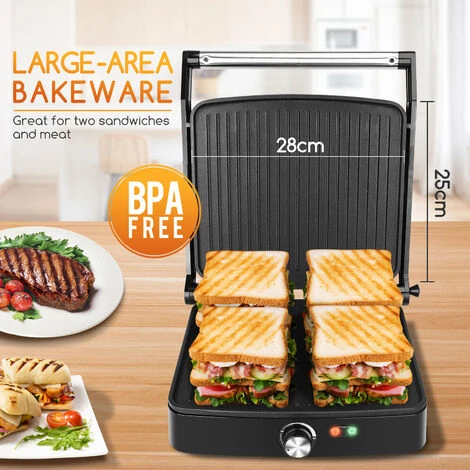 Aigostar Calore - Panini Maker/Griglia Elettrica 3 In 1, Piastra Antiaderente, 1800 W, Bistecchiera Elettrica Con Regolatore Di Temperatura, Apertura 180°, Distribuzione Uniforme Del Calore 3 Aigostar Calore - Panini Maker/Griglia Elettrica 3 In 1, Piastra Antiaderente, 1800 W, Bistecchiera Elettrica Con Regolatore Di Temperatura, Apertura 180°, Distribuzione Uniforme Del Calore - immagine 3