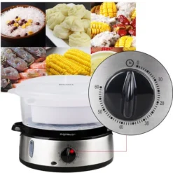 Aigostar Fitfoodie 30INA - Vaporiera Elettrica In Acciaio Inox, Con Timer, 3 Cestini, 800W, BPA Free Fornetti A Vapore Design Esclusivo 9 Aigostar Fitfoodie 30INA - Vaporiera Elettrica In Acciaio Inox, Con Timer, 3 Cestini, 800W, BPA Free Fornetti A Vapore Design Esclusivo -Moulinex Negozio 72603494 5