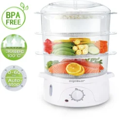 Aigostar Fitfoodie 30CFO - Vaporiera Con Timer, 3 Cestini, 800W, BPA Free E Design Esclusivo 7 Aigostar Fitfoodie 30CFO - Vaporiera Con Timer, 3 Cestini, 800W, BPA Free E Design Esclusivo -Moulinex Negozio 72603520 3