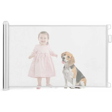 RELAX4LIFE Cancelletto Di Sicurezza Con Struttura Estensibile A Rullo, Cancello Per Cani, Gatti E Bambini Regolabile, Recinto Di Protezione Per Animali Domestici E Bambini, Altezza 88 Cm, Bianco 3 RELAX4LIFE Cancelletto Di Sicurezza Con Struttura Estensibile A Rullo, Cancello Per Cani, Gatti E Bambini Regolabile, Recinto Di Protezione Per Animali Domestici E Bambini, Altezza 88 Cm, Bianco - immagine 3