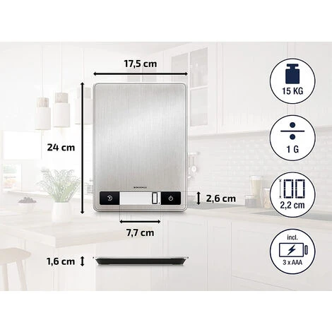 Bilancia Soehnle Page Profi 200 Pesa Alimenti Digitale Grigio 5 Bilancia Soehnle Page Profi 200 Pesa Alimenti Digitale Grigio - immagine 5