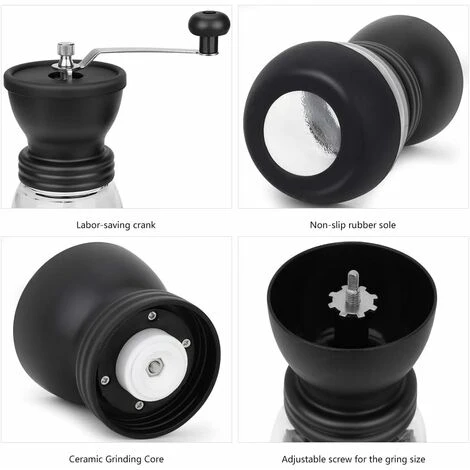 Macinacaffè Manuale, Smerigliatrice Portatile Regolabile In Ceramica Con Contenitore 2 Macinacaffè Manuale, Smerigliatrice Portatile Regolabile In Ceramica Con Contenitore - immagine 2