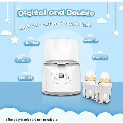 Scaldabiberon 4 In 1 Sterilizzatore A Vapore Per Biberon Scaldabiberon Veloce Capacità Di 2 Biberon Temperatura Regolabile Con Schermo LED Per Biberon, EU 400W 3 Scaldabiberon 4 In 1 Sterilizzatore A Vapore Per Biberon Scaldabiberon Veloce Capacità Di 2 Biberon Temperatura Regolabile Con Schermo LED Per Biberon, EU 400W - immagine 3