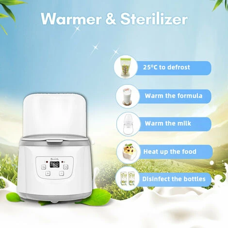 Scaldabiberon 4 In 1 Sterilizzatore A Vapore Per Biberon Scaldabiberon Veloce Capacità Di 2 Biberon Temperatura Regolabile Con Schermo LED Per Biberon, EU 400W 5 Scaldabiberon 4 In 1 Sterilizzatore A Vapore Per Biberon Scaldabiberon Veloce Capacità Di 2 Biberon Temperatura Regolabile Con Schermo LED Per Biberon, EU 400W - immagine 5