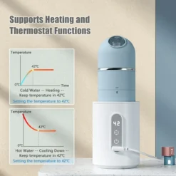 Scaldabiberon Portatile Termostato Per Biberon Termostato Regolabile Display A LED Alimentato Tramite USB Con Biberon In Vetro Da 240 Ml E Distributore Di Latte In Polvere (blu) 7 Scaldabiberon Portatile Termostato Per Biberon Termostato Regolabile Display A LED Alimentato Tramite USB Con Biberon In Vetro Da 240 Ml E Distributore Di Latte In Polvere (blu) -Moulinex Negozio 77490854 3