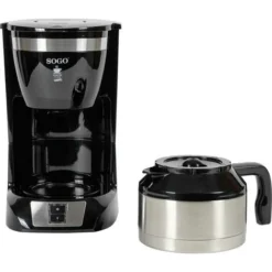 SOGO Human Technology Drip Inox 10 Macchina Per Il Caffè Nero Capacità Tazze10 Caraffa In Vetro, Funzione Mantenimento