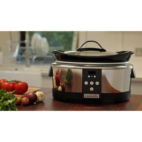 Crock-Pot Pentola Per Cottura Lenta, Slow Cooker, 5.7 Litri, Fino A 6-8 Persone, Spegnimento Automatico, 2 Impostazioni Cottura E Funzione Mantenimento In Caldo Automatica, 230 W, Ceramica, Argento 3 Crock-Pot Pentola Per Cottura Lenta, Slow Cooker, 5.7 Litri, Fino A 6-8 Persone, Spegnimento Automatico, 2 Impostazioni Cottura E Funzione Mantenimento In Caldo Automatica, 230 W, Ceramica, Argento - immagine 3