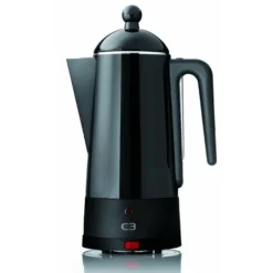 C3 30-30254 Caffettiera Di Design Con Filtro Percolatore Eco, Capacità 2 - 6 Tazze, In Acciaio Inox Laccato, Colore: Nero