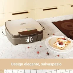 Suntec Wellness WAE 8335 Bruxelles Della Piastra Per Waffle Bruxelles 4 per 4 Griglia Di Cialde, Waffel Brevettata Heber, Manuale Di Regolazione Della Temperatura, Max 1200 W -Moulinex Negozio 78992563 3