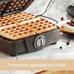 Suntec Wellness WAE 8335 Bruxelles Della Piastra Per Waffle Bruxelles 4 per 4 Griglia Di Cialde, Waffel Brevettata Heber, Manuale Di Regolazione Della Temperatura, Max 1200 W -Moulinex Negozio 78992563 4