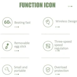 Sbattitore Elettrico, Frullatore Multifunzione A 3 Velocità Ricaricabile USB Senza Fili Con 2 Fruste, Sbattitore Elettrico Portatile Per Proteine Di Crema Pasticcera 9 Sbattitore Elettrico, Frullatore Multifunzione A 3 Velocità Ricaricabile USB Senza Fili Con 2 Fruste, Sbattitore Elettrico Portatile Per Proteine Di Crema Pasticcera -Moulinex Negozio 81290480 5