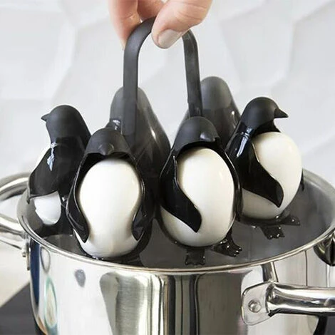 Uso Domestico Cucina Multifunzionale Egg-Boiler Nero Simpatico Cartone Animato Pinguino Forma Scaffale Portaoggetti (Nero) 3 Uso Domestico Cucina Multifunzionale Egg-Boiler Nero Simpatico Cartone Animato Pinguino Forma Scaffale Portaoggetti (Nero) - immagine 3