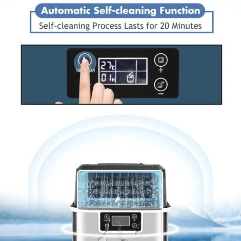 RELAX4LIFE Macchina Per Cubetti Di Ghiaccio, Capacità 18 Kg/24 Ore, Durata 15-20 Min Con Timer 1-24 Ore, Serbatoio D’Acqua 3,2L, Stoccaggio Ghiaccio 1,2 Kg, Produttore Domestico Di Ghiaccio A Cubetti 4 RELAX4LIFE Macchina Per Cubetti Di Ghiaccio, Capacità 18 Kg/24 Ore, Durata 15-20 Min Con Timer 1-24 Ore, Serbatoio D’Acqua 3,2L, Stoccaggio Ghiaccio 1,2 Kg, Produttore Domestico Di Ghiaccio A Cubetti - immagine 4