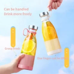 Trade Shop - Mini Frullatore Portatile Ricaricabile Usb Bottiglia 380 Ml Per Viaggi, Ufficio -Moulinex Negozio 83649735 4